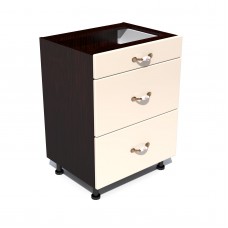 Corp inferior 60 cu 3 sertare metalice pentru greutate Zebra MDF vanilie simplu